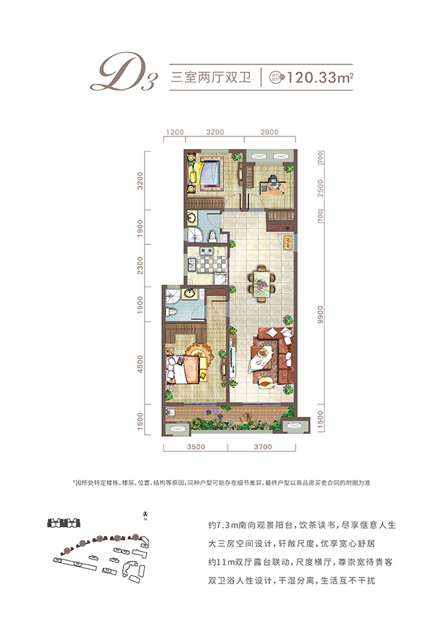 西安金辉城项目高层120㎡户型图